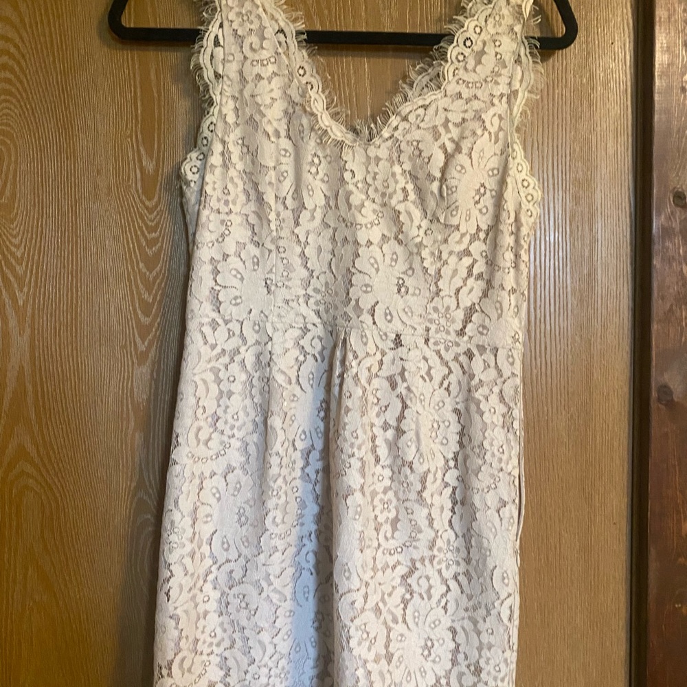 Joie Cream Lace Detail Dress